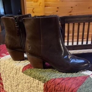 Frye Dark Brown Ankle Booties